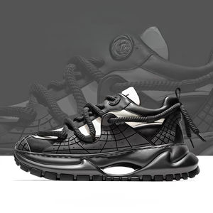 Zapatillas Chunky de Cuero Genuino para Hombre Yearning – un diseño popular que combina estilos retro y contemporáneos, parte superior de piel de vaca (3-5 cm) - Product Image 4