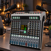Console audio AOFO 8 canaux pour DJ avec 99 effets DSP, MP3, USB, Bluetooth et égaliseur 7 bandes pour événements scéniques et karaoké