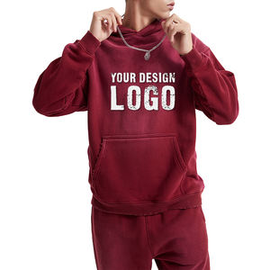 Sweat-shirt ample pour homme, style vintage, délavé, dégradé de couleurs, logo personnalisé, épaules tombantes, lourd, surdimensionné - Product Image 3