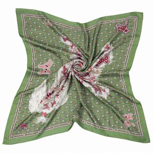 Foulard carré en soie 100 % pure imprimé sur mesure pour femme, vente en gros - Product Image 4