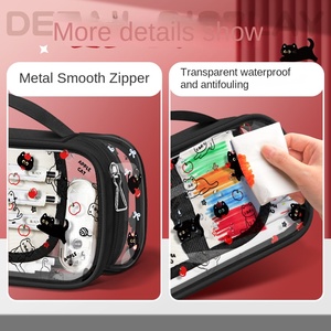 2025 <span class=keywords><strong>Apple</strong></span> Cat Double couche Transparent porte-crayon étanche Junior lycée papeterie étui pour garçons filles haute couleur - Product Image 5