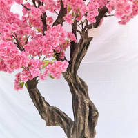 Grand arbre artificiel de fleurs de cerisier roses en soie simulée, léger et durable, pour la maison, l'hôtel, l'intérieur et l'extérieur, vente en gros de Pâques