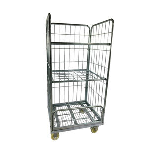 Light Duty 710x800xH1800 Metal Cage Roll <b>Trolley</b> With Wheels For <b>Laundry</b> Hospital Warehouse Use - Product Image 1