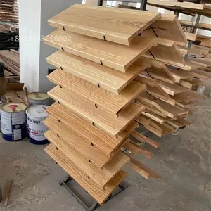 멋진 오크 나무 계단 단계 부품 목재 트레드 부동 계단