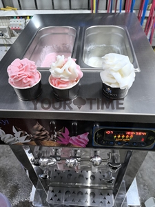 Máquina expendedora automática de helados suaves Yourtime/máquina de Acai congelado/máquina de helados de servicio suave de tres sabores bomba de inflado