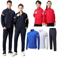 Ensemble de vêtements de sport décontractés pour enfants, veste d'entraînement de football unie, mi-lourde, à manches longues, personnalisable, tenue d'équipe, automne, unisexe