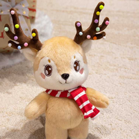 Vente directe usine : Jouet en peluche renne coloré avec bois de cerf, mignon, pour machine à griffes de fête foraine et magasins