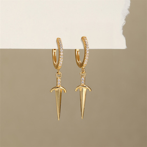 Boucles d'oreilles créoles de luxe en argent S925, motif fleur ajourée et goutte d'eau, très populaires - Product Image 6