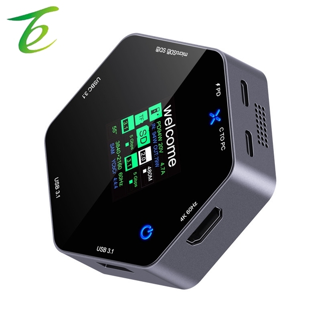 Docking Station, Type-C Smart Display, 4K60hdmi, 8-in-1 Multi-port Manifold, PD Charger, USB Expander