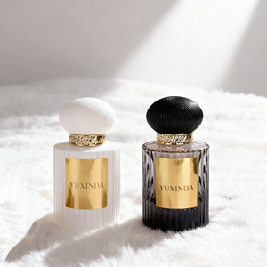 Botellas de perfume de cristal redondas blancas y negras de 30ML <span class=keywords><strong>50ML</strong></span> 100ML de lujo personalizadas, botella de perfume transparente vacía personalizada con caja de embalaje - Product Image 5