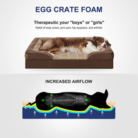 Großhandel benutzer definierte dunkelbraune Plüsch ortho pä dische Haustier Bett wasch bar Rechteck Memory Foam Hunde bett mit Kissen für große Hunde
