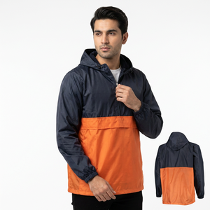 2026 <b>Men's</b> Casual Autumn Pullover Hoodie <b>Jacket</b> Canvas Latest Windproof Windbreaker Half Zip Closure Custom Bulk Anorak - Product Image 1