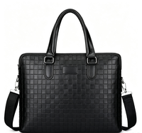 Porte-documents de bureau en cuir de haute qualité pour homme, doublure en polyester souple, fermeture éclair, sac bandoulière imperméable