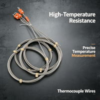 Industrial High Temperature N Type Thermocouple Probe 0-1100℃ Class I Bendable Armored with Orange Plug for Oven Heating Control