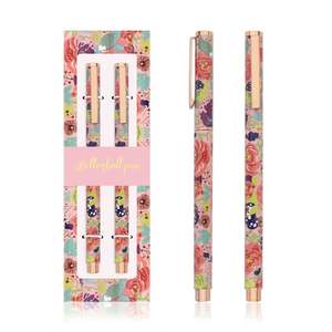 Nuevo Juego de 2 Bolígrafos con Estampado Floral, Bolígrafo de Metal con Impresión Personalizada y Logotipo Grabado con Láser para Regalos - Product Image 4