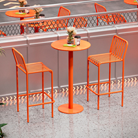 Table haute pour jardin extérieur en fer forgé de style industriel chaise pour bar café thé boutique meubles créatifs de magasin de thé au lait