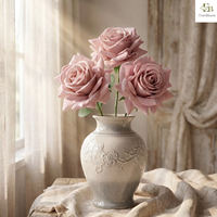 Lot de fleurs artificielles réalistes en latex hydraté de qualité supérieure, roses blanches réalistes de 66 cm pour bouquet de mariage de luxe 2026