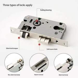 इनडोर दरवाजा लॉक: स्टेनलेस स्टील के सामने और रियर बार दरवाजा लॉक, सहायक कुंजी के साथ लकड़ी का इंटीरियर दरवाजा - Product Image 4