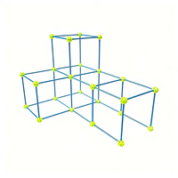 Set de 69 Piezas de Bloques de Construcción Modulares de Plástico ABS, Juguete de Construcción STEM, Kit de Castillo para Jugar en Interiores para Niños