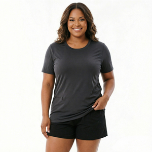 <span class=keywords><strong>T</strong></span>-<span class=keywords><strong>shirt</strong></span> de maternité et d'<span class=keywords><strong>allaitement</strong></span> personnalisé grande taille avec fermeture éclair latérale, manches courtes, col rond, chemisier décontracté de grossesse, vente en gros - Product Image 2