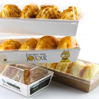 Transparente Einweg-Plastik box für Tiramisu-Kuchen Xue Mei Niang Puff Recycelbare Funktion zum Backen von Lebensmitteln