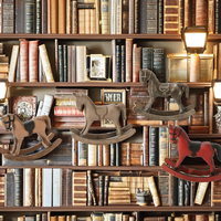 Cheval à bascule en bois Art Déco, ornement rétro de haute qualité pour anniversaire, décoration de comptoir de bar et de table de salon
