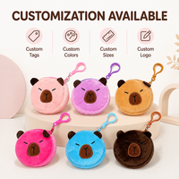 Porte-monnaie rond en peluche personnalisé de 8 cm, mignon et doux, pour femmes, étudiantes, cadeau de fête