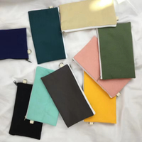 Grosir kanvas kartu kredit kecil dompet uang tipis ritsleting warna murni wanita dompet panjang koin saku tempat kartu uang
