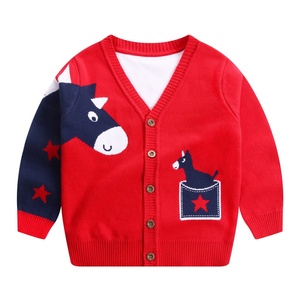 2025 nouveau gros mignon âne imprimé col <span class=keywords><strong>en</strong></span> v boutonné tricoté Cardigan doux coton <span class=keywords><strong>pull</strong></span> pour garçons filles école quotidien <span class=keywords><strong>en</strong></span> vrac - Product Image 2