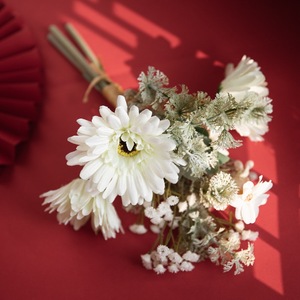 Bouquet de fleurs artificielles Bai Niao blanc et vert CF01105 pour mariage et décoration intérieure - Product Image 2