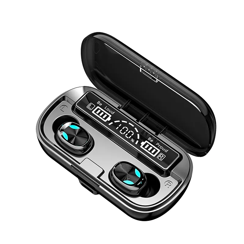 Oreillettes i12 TWS Bluetooth 5.1, écouteurs avec batterie d'alimentation, pour téléphone portable, sans fil, affichage LED