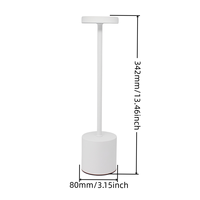 Lampe de table portable rechargeable LED sans fil avec contrôle tactile et réglage progressif de la luminosité pour chambre, hôtel, maison