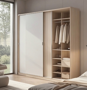 Armoire coulissante extensible en bois personnalisable pour la maison, l'hôtel, la villa et la chambre à coucher - Product Image 1