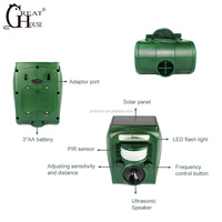 Répulsif à oiseaux à ultrasons à énergie solaire GH-501, répulsif pour animaux, fournitures de jardin