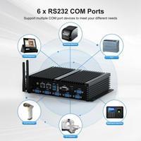 Hystou Nouveau Mini-ordinateur industriel double réseau 8e génération I5 I7 Quad 4 Go sans ventilateur avec six ports série pour contrôle industriel