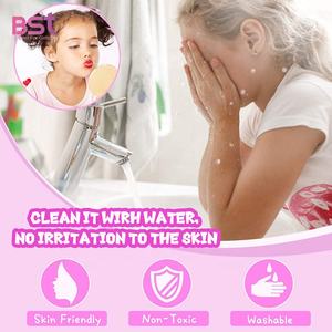 Ensemble de jeu d'autocollants de tatouage, jouets de mode personnalisés pour filles, ensemble de craie de cheveux pour enfants Non toxique et lavable - Product Image 4