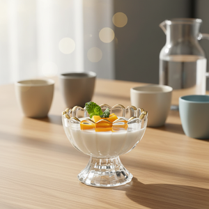 Tigelas de Vidro com Pé para Sobremesa, Copos de Sorvete, Tigela Transparente para Salada de Frutas, Tigela de Vidro em Formato de Flor para Servir em Festas e Eventos Domésticos - Product Image 2