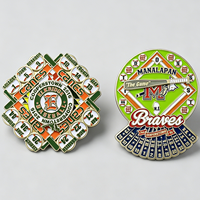Pins de collection personnalisés Cooperstown Baseball en émail souple, pins de revers en métal avec logo d'équipe pour souvenirs de tournois sportifs