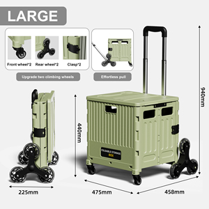 Nieuwe Trends Opvouwbare Winkelwagentje Multifunctionele Trapklimmende Collabsible Kofferbak <span class=keywords><strong>Trolley</strong></span> Met Wielen Voor Buitenpicknick - Product Image 2