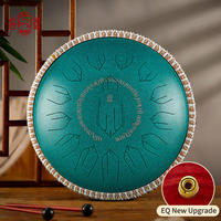 Luru 15-Note 14-Inch 432Hz Steel Tongue Drum, Yoga Meditation Sound Healing Ethnic Percussion Instrument, Music Tank Drum