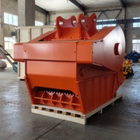 TDC TDC200 Excavator Konstruksi Tanah dan Batu, Bucket Crusher Penyaring Halus, Material Q345/Q460/NM360/NM400, Kapasitas 20-90 Ton