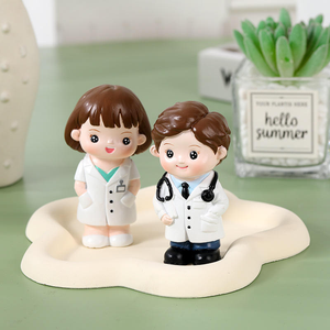 Cute Doctor's Day <b>Gift</b> Doctor Figurine Ornament White Coated <b>Angel</b> Birthday Cake Baking Decoration Crafts - Product Image 4