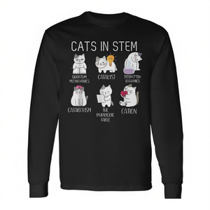 Camiseta de manga larga para amantes de los gatos, Cats In Stem Scientist Nerd Cat Lover - Product Image 2