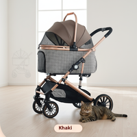 Poussette pliable légère et imperméable pour animaux de compagnie, avec 4 roues, pour chats et chiens, avec panier de rangement