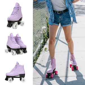 Patines de Ruedas con 4 Ruedas de Aleación para Exteriores, Zapatos de Patinaje Unisex de Cuero PU - Product Image 5