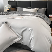 Ensemble de housse de couette en coton à fibres longues 200TC, 4 pièces, linge de lit de qualité supérieure, toutes saisons, moderne