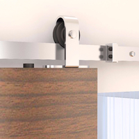 Kit de quincaillerie pour porte coulissante sans cadre de style grange, en acier inoxydable, avec vis d'installation et kit d'assemblage facile, prix usine
