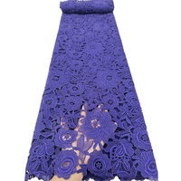 Tissu en dentelle brodée africaine avec cordon doré pour robe de soirée