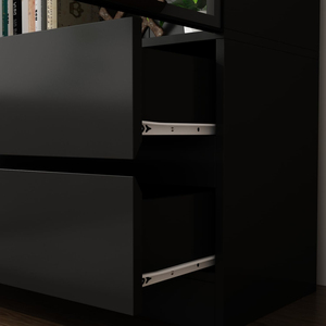Display <b>Cabinet</b> with LED Light, <b>Storage</b> Shelves Glass Doors, Bookshelf Showcase for Living Room - Product Image 3