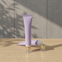 Tube cosmétique 30ml 50ml 70ml, tube en plastique à presser, bouchon à vis double couche en acrylique plaqué or 25mm, essence de lavande, logo personnalisé